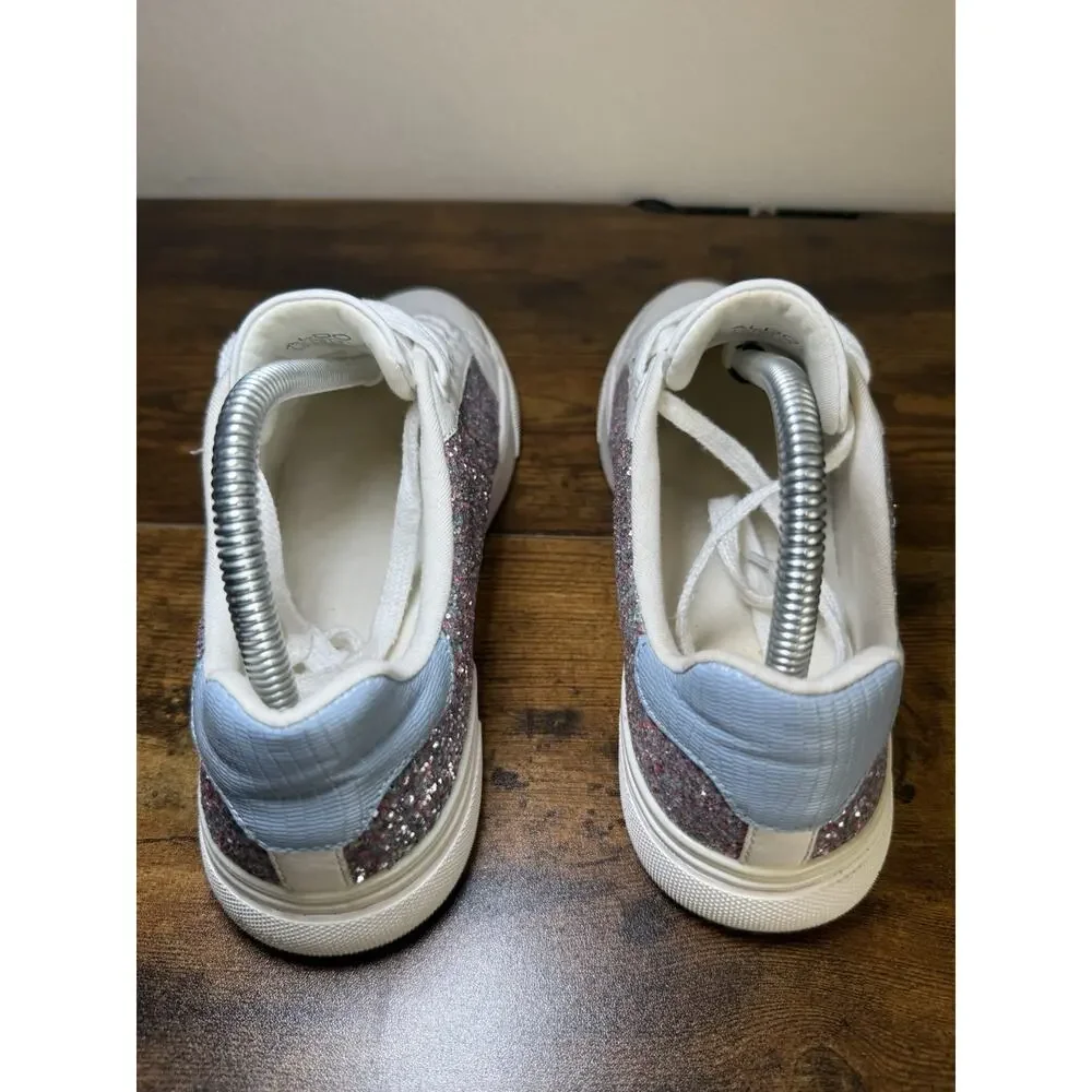 Aldo Fran Women's White & Metallic Multi Sneakers Sz 9
